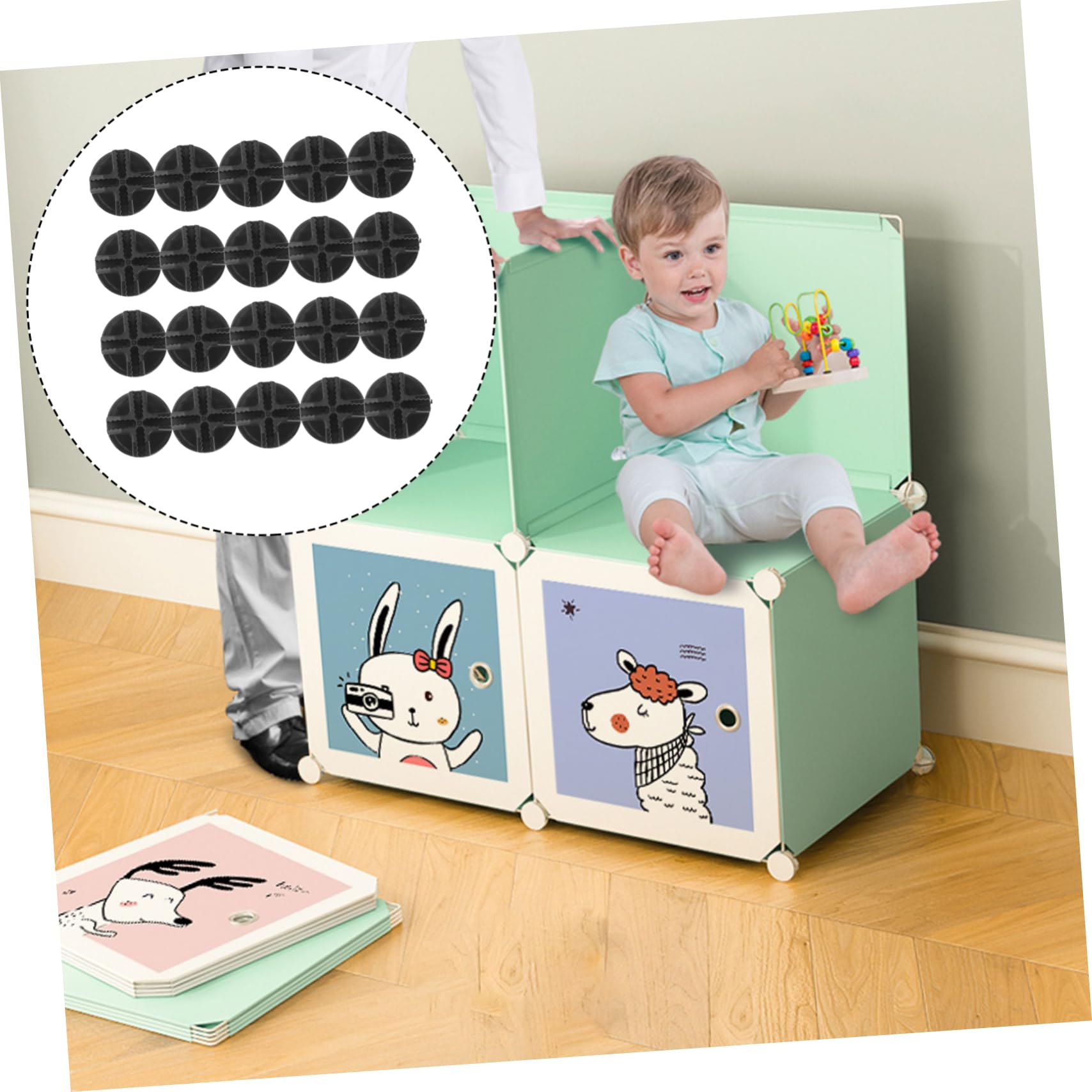 FONDOTIN 20Pcs Black Wire Cube Plastic Connectors for Modular Organizer Closet Cube Storage Shelves and Cabinet