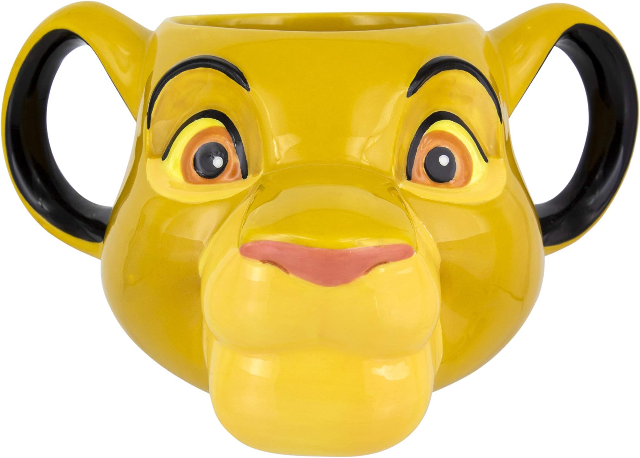 Paladone Simba Lion King Shaped Mug | Novelty Oversized Coffee Tea Ceramic Cup | Unique & Super Fun Way of Drinking Your Favourite Beverage, 500 milliliters, Multicolored