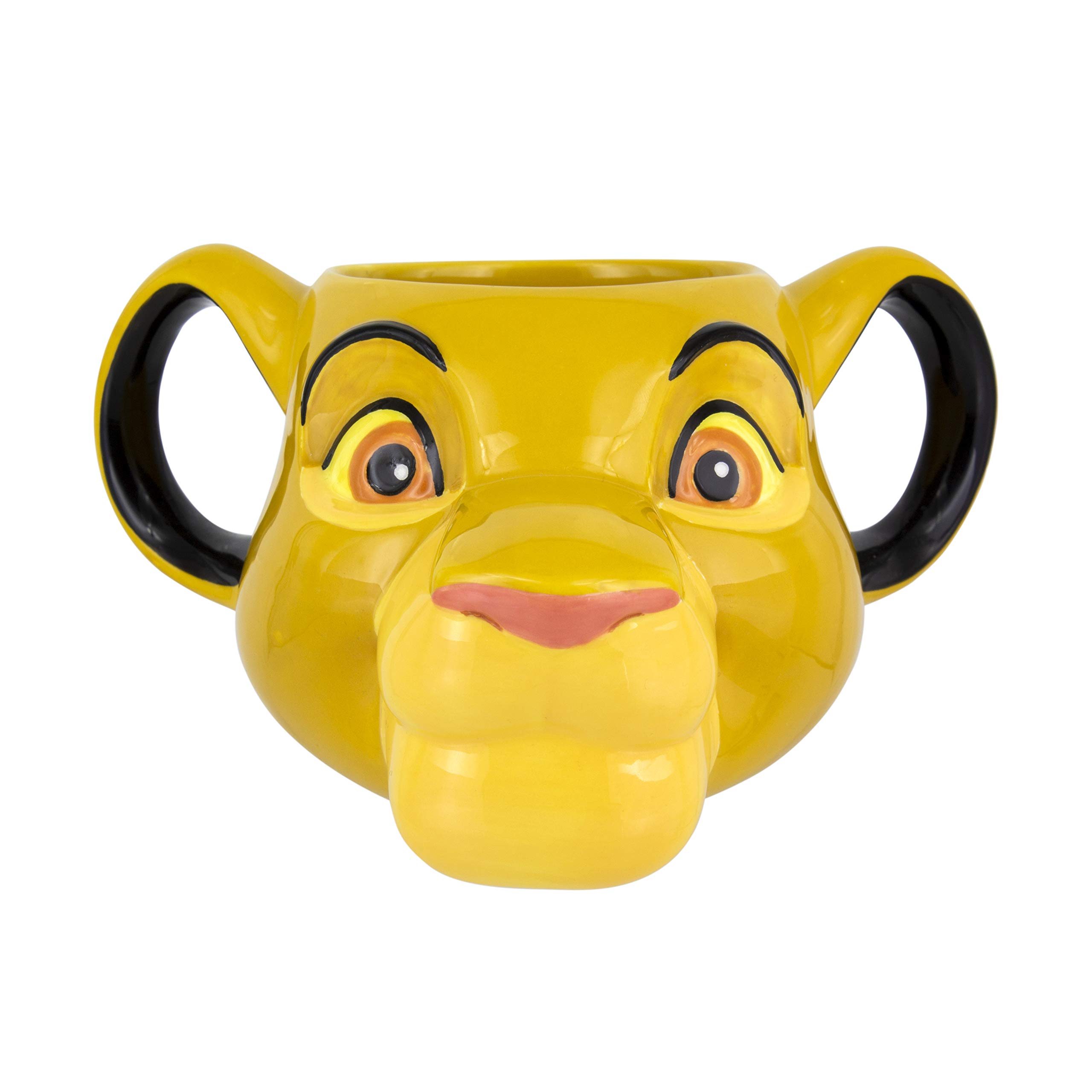 Paladone Simba Lion King Shaped Mug | Novelty Oversized Coffee Tea Ceramic Cup | Unique & Super Fun Way of Drinking Your Favourite Beverage, 500 milliliters, Multicolored