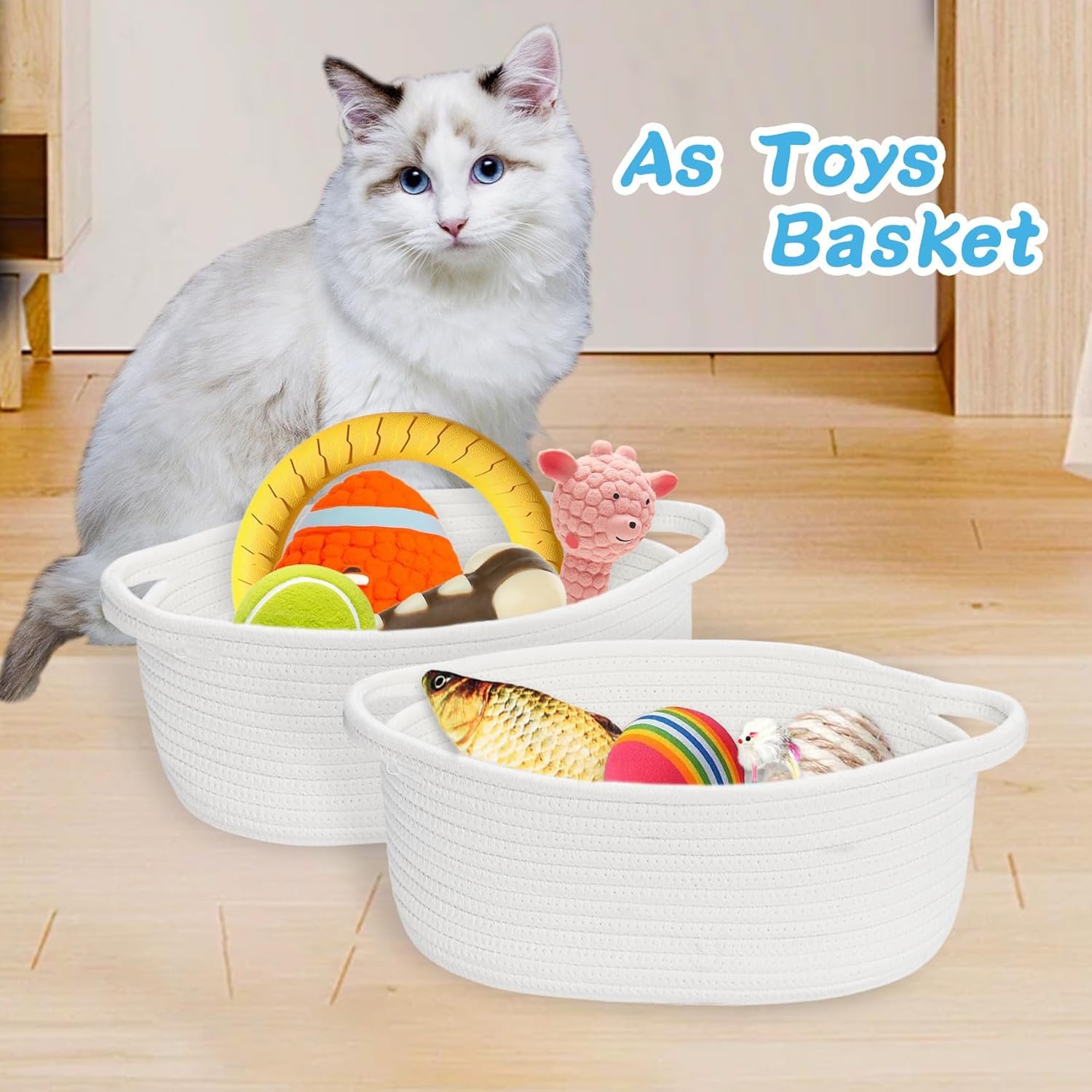 Amrocky Small Woven Basket with Gift Bags and Ribbons, Empty Baby Gift Baskets for Kids Women Men Nursery Storage - Image 3