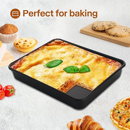Miniatura 8 de Molde rectangular para tartas, juego de sartenes profundas antiadherentes, 91113 pulgadas, bandeja para hornear de grosor resistente para horno