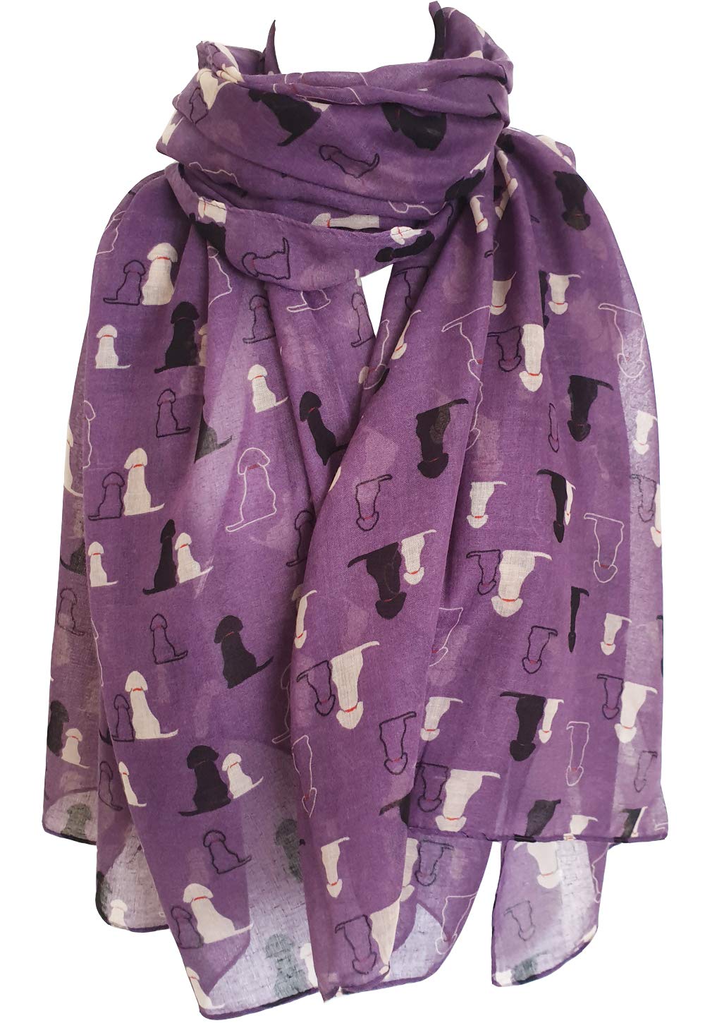 Glamlondon Women's Purple Retriever Labrador Dog Scarf Fashion Large Lightweight Wrap Scarves (Purple)