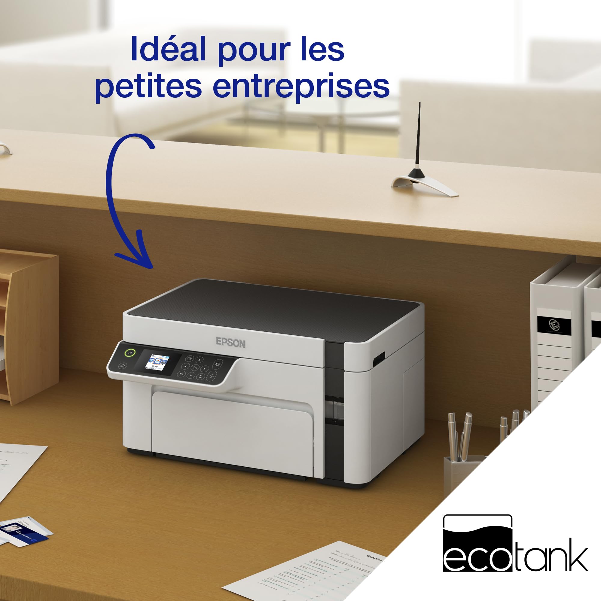 EPSON EcoTank ET-M2120 | Imprimante multifonction - Réservoir haute capacité - Économisez jusqu'à 200€, 15ppm, sans fil, impression mobile, économe en énergie, recharge facile, 1440x720 DPI