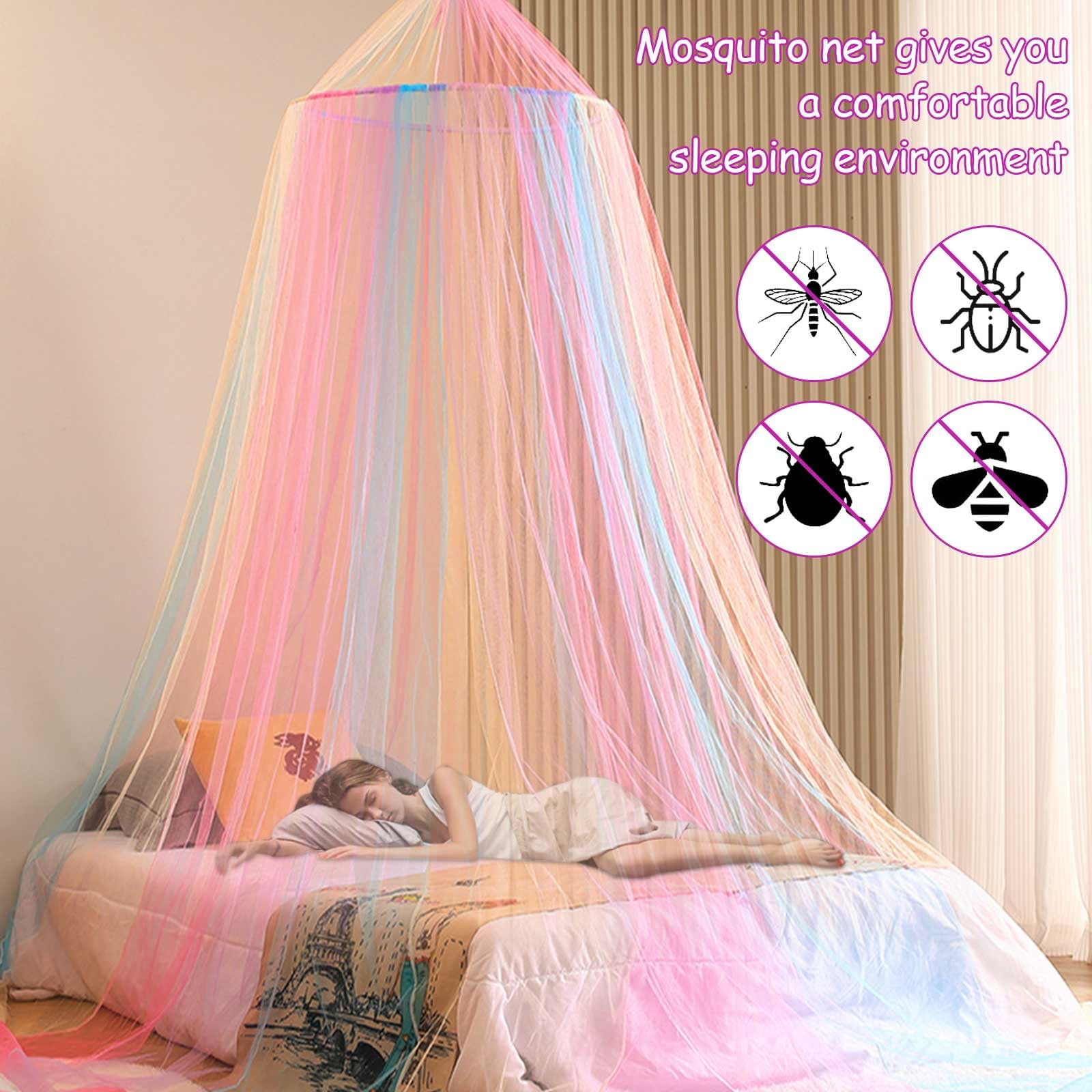 Kendwing Mosquito Net for Rainbow Bed Canopy Bed Girl, Double Bed Mosquito Net, Hanging Net Cover - Image 2
