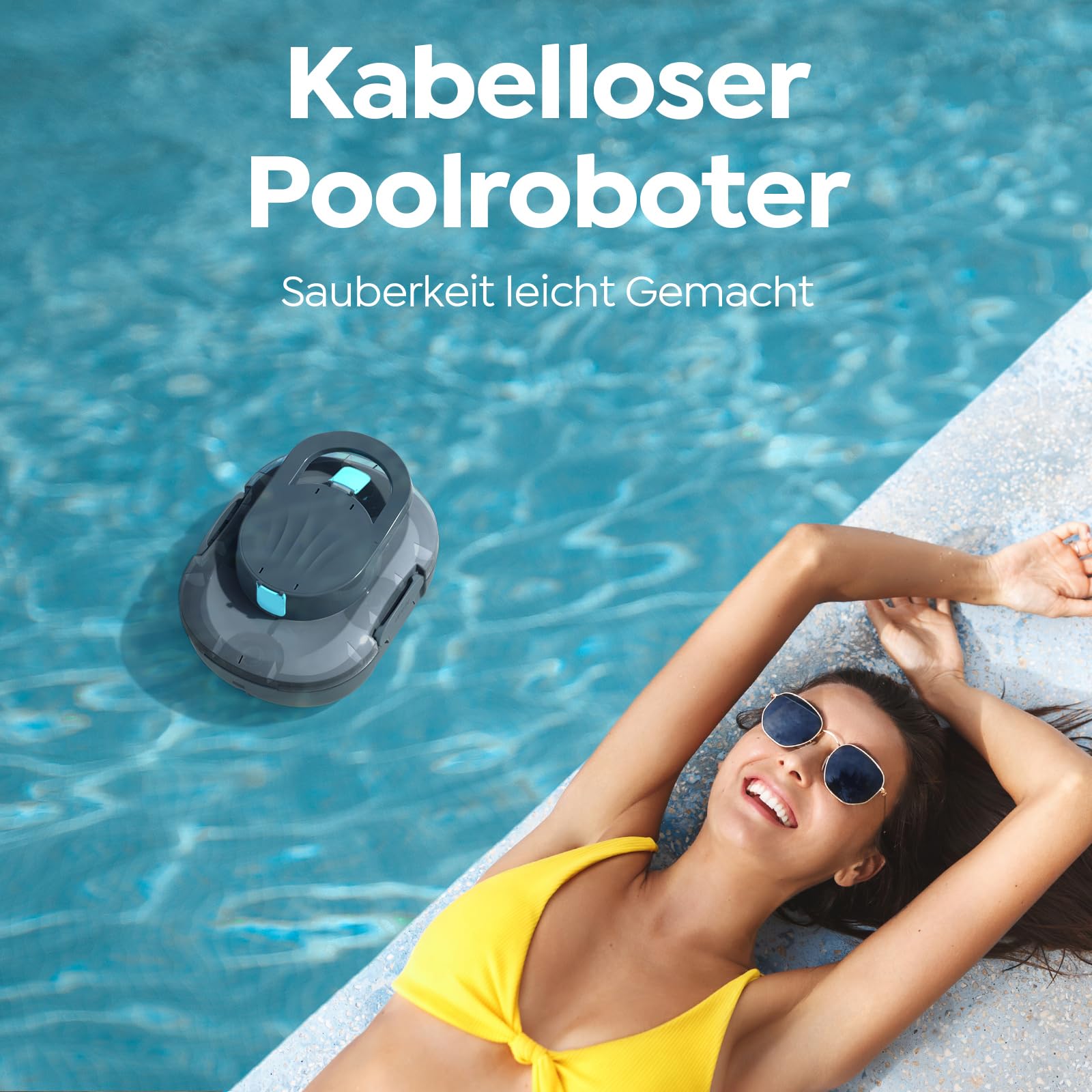 S1PRO 2026 Upgrade Poolroboter mit 120 Min Automatisch Reinigungszeit, Poolsauger Akku mit Dual-Motoren, 2,5H Ladezeit, Leichter Poolreiniger für Oberirdische Pools bis 100 m², Grau