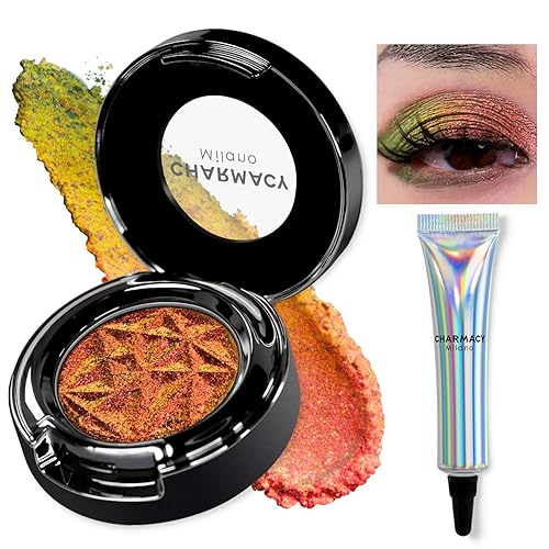 CHARMACY Sombra de ojos Duochrome, Sombra de ojos Camaleón Insane Shifters, crea un aspecto metálico de alto impacto, 100% vegano y libre de CHARMACY Sombra de ojos Duochrome, Sombra de ojos Camaleón Insane Shifters, crea un aspecto metálico de alto impacto, 100% vegano y libre de