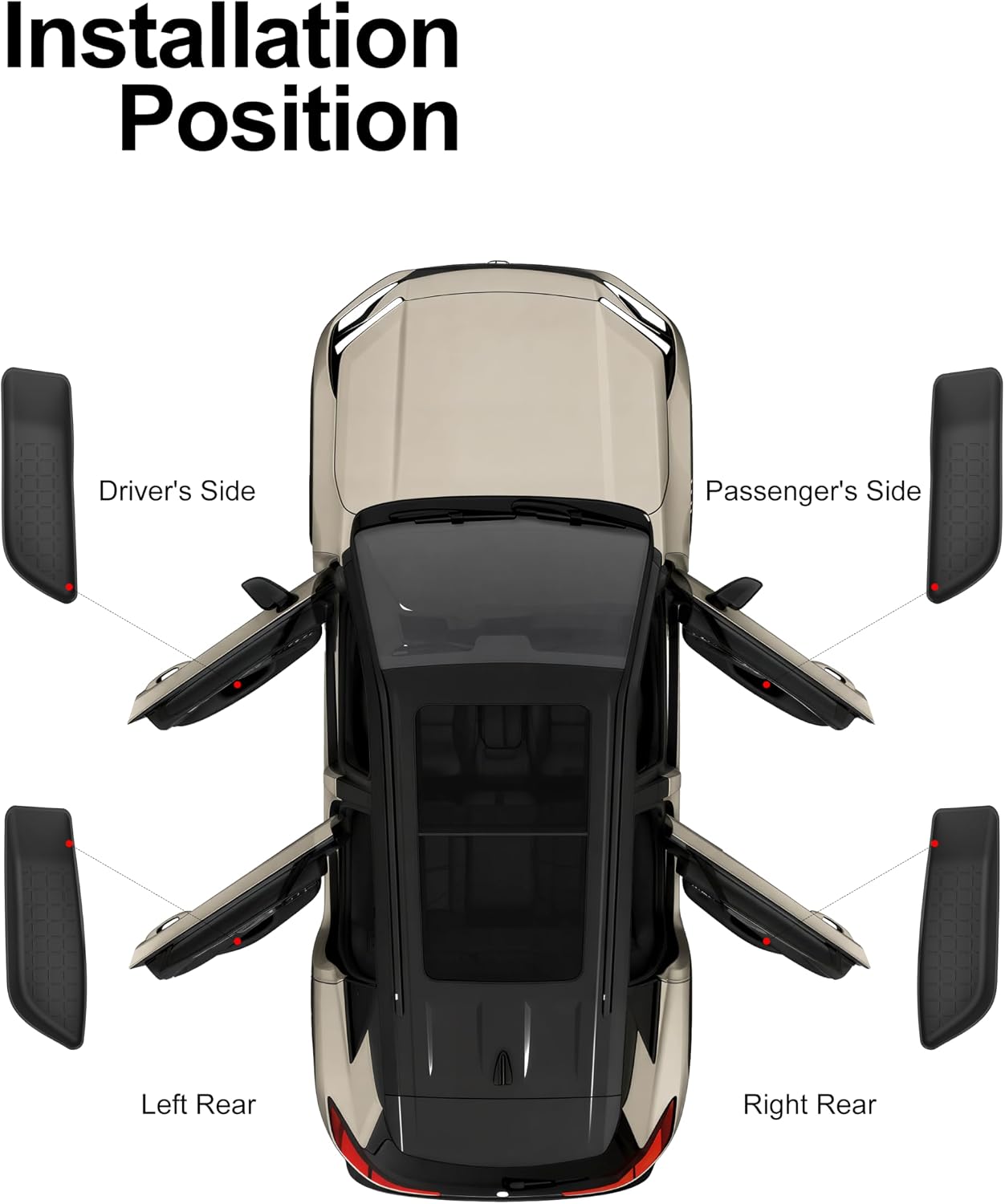 Car Door Organizer for 2026 Toyota RAV4, TPE Door Storage Box for Tissue & Sunglasses, 4PC Front & Rear Storage Tray, Car Space-Saving & Smart Organizers for 26 Toyota RAV-4,New Driver Gifts 6th RAV 4