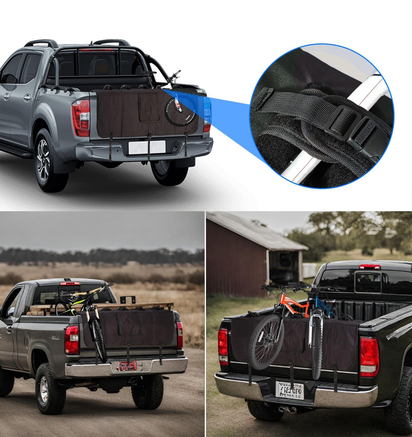 Tapis De Hayon Mountain Cycles, Coussin De Hayon étanche Pour Cycles, Coussin De Hayon Pour Cycles, Tapis De Protection Pour Camion, Housse De Porte-vélos, Porte-vélos De Montagne Pour Pick-up, Sangl