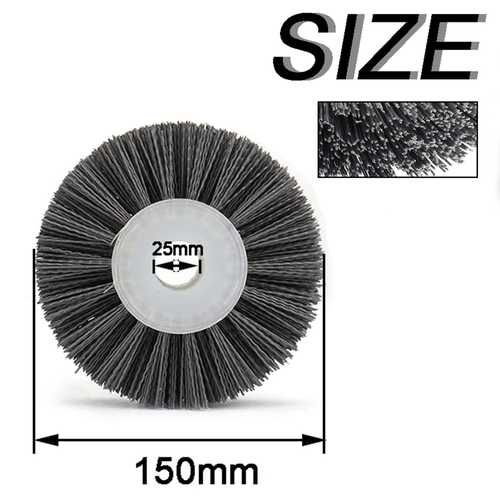 VGOL Nylonfaser-Polierscheibe 150x25 Mm – 2 Stück, 5P-Härte, 180 Mesh, Für Tischschleifmaschinen Zum Polieren Weicher Metalle