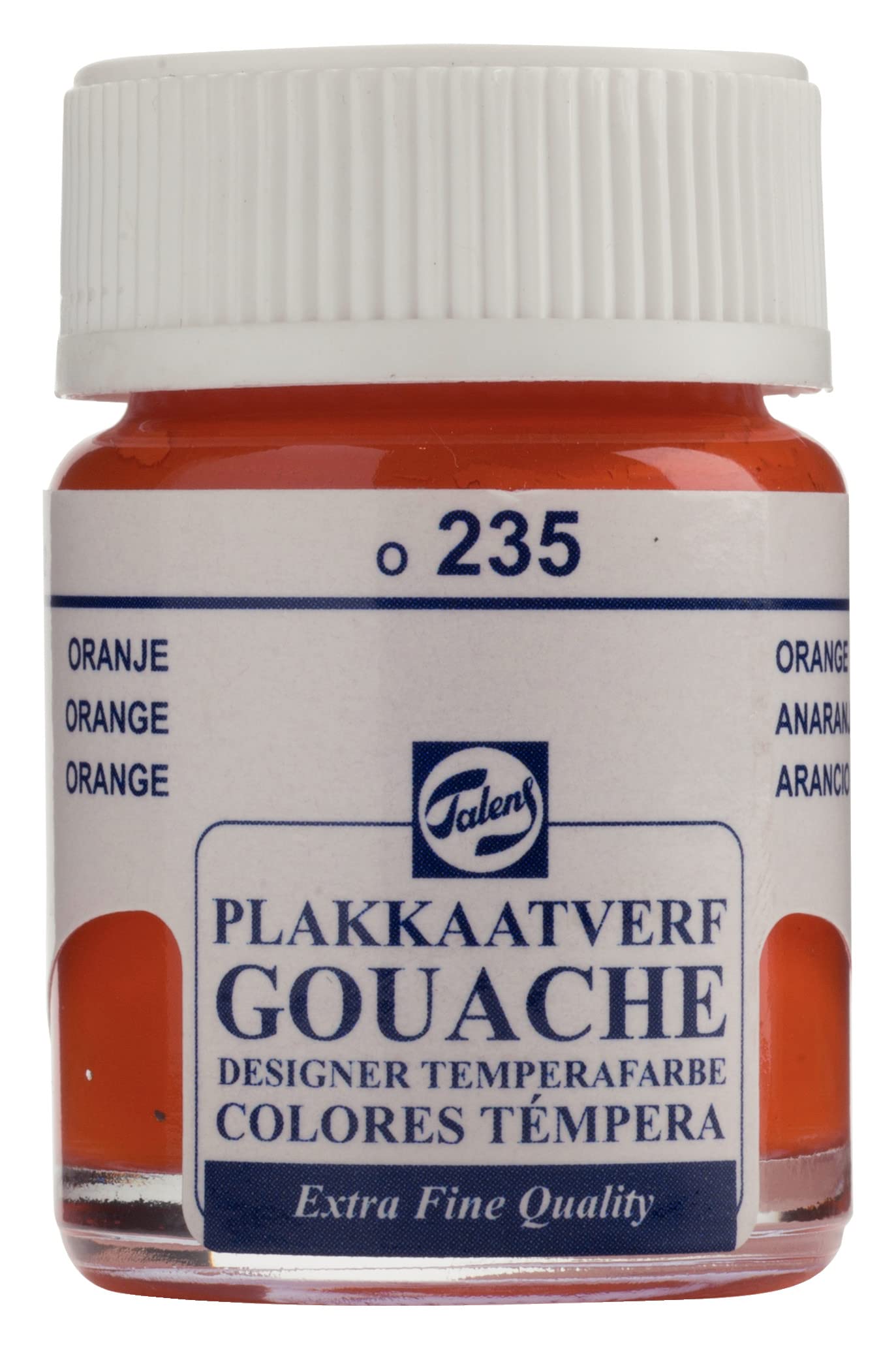 Talens Orange Gouache Extra Fine Quality - 16 Ml 235 - Highly Pigmented Matt Finish - Smooth Consistency