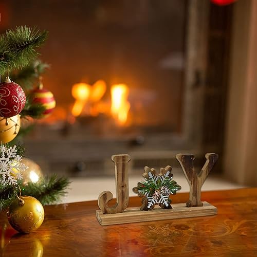 Miniatura 7 de Letrero de madera con letras de mesa, decoraciones de Navidad, letreros de bloque de palabras de madera, decoración de centros de mesa de invierno