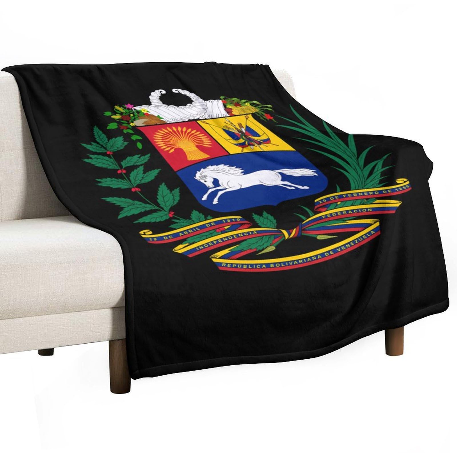 Cgsbngha Style Coat Of Arms Of Venezuela Flannel Fleece Blanket Lightweight Soft Throw Blankets For Sofa Couch Bed Chair