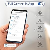 Vista 4 de Smart Keypad Door Lock with Handle: NICE DIGI Keyless Entry Fingerprint Lock for Front/Interior Door, Electronic Digital Lock with Code, Easy Negro