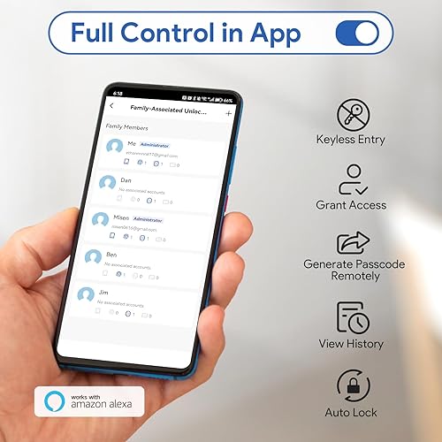 Miniatura 4 de Cerradura de puerta inteligente con asa cerradura de puerta con teclado para puerta delantera - Cerradura de puerta de entrada sin llave - Cerradura