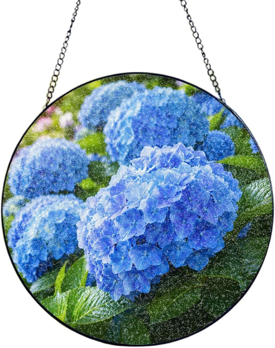 Blue Flower Sun Catcher Stained Glass Window Hanging Gifts