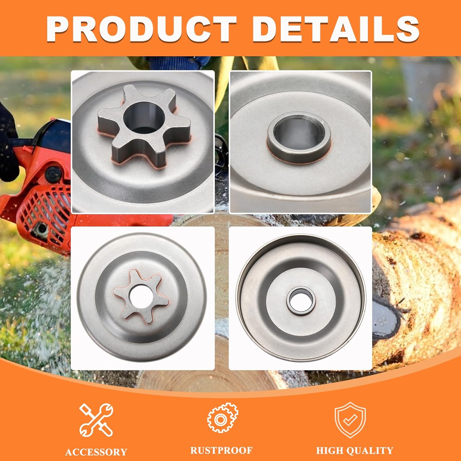 CS400 CS370 Chainsaw Spur Sprocket Clutch Drum For Echo CS-370 CS-400 CS-4010 402s Chain Saw Parts, 3/8"LP-6T Sprocket Clutch Bearing Kit with Removal Tool A056000181, A556000400, A556000401