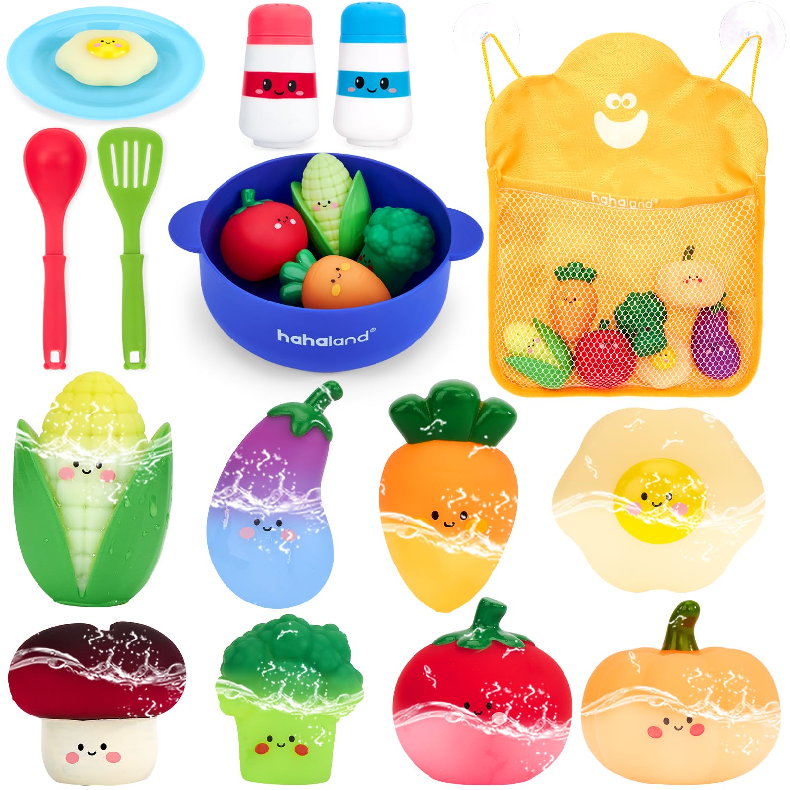 hahaland Giochi Bagnetto Neonato con Colori Mutevoli, 15 PCS Giochi Acqua Piscina Bambini in Silicone, Giocattolo Vasca da Bagno Bimbo Bimba 1 2 3 Anni