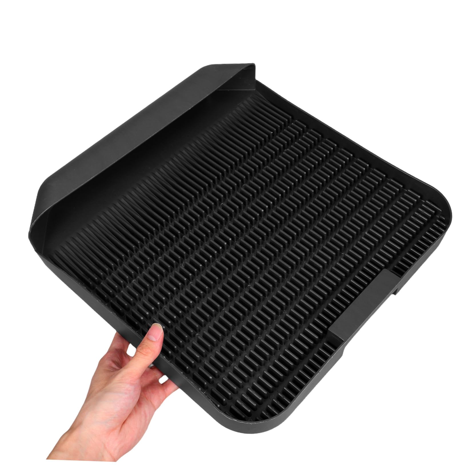 KOMBIUDA Cat Litter Tray Mat Non-slip Plastic Pad For Scatter Control Easy To Clean Lightweight And Portable