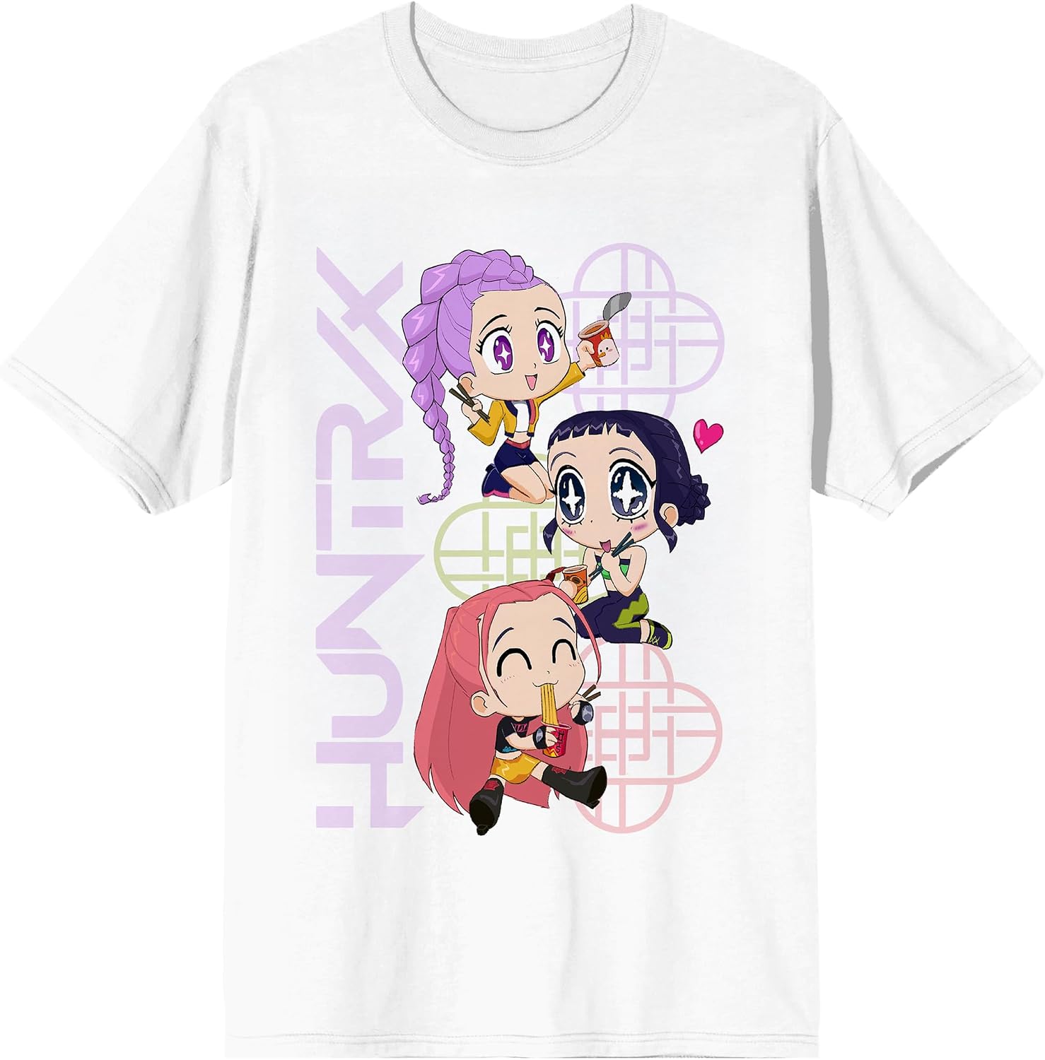 Kpop Demon Hunters Huntrix Kawaii on White Short Sleeve Adult T Shirt