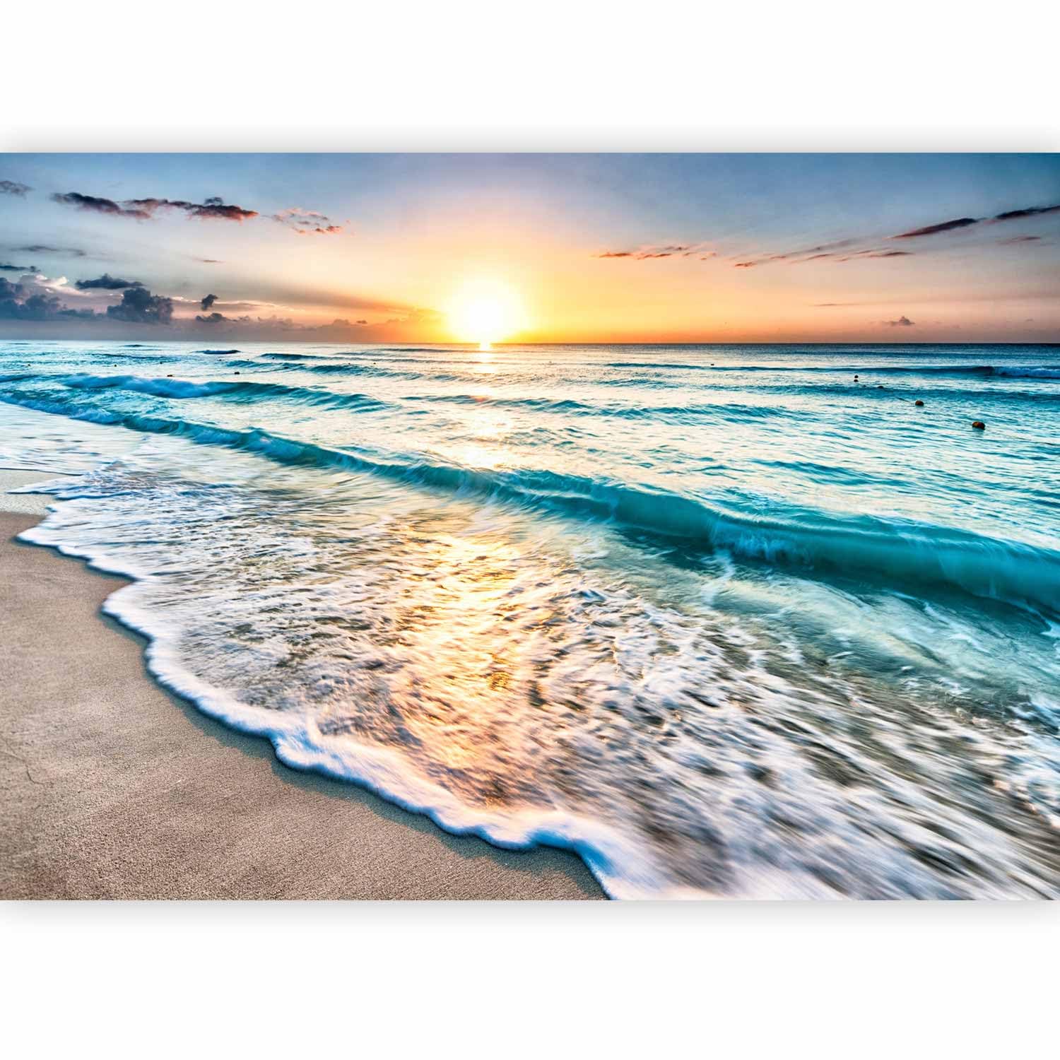 artgeist Premium Wall Mural Beach and Sea 138x101 in - XXL Non-Woven Wallpaper Fleece Wall Decor Photo Print Picture Image Design Nature Landscape Sunset c-B-0552-a-a