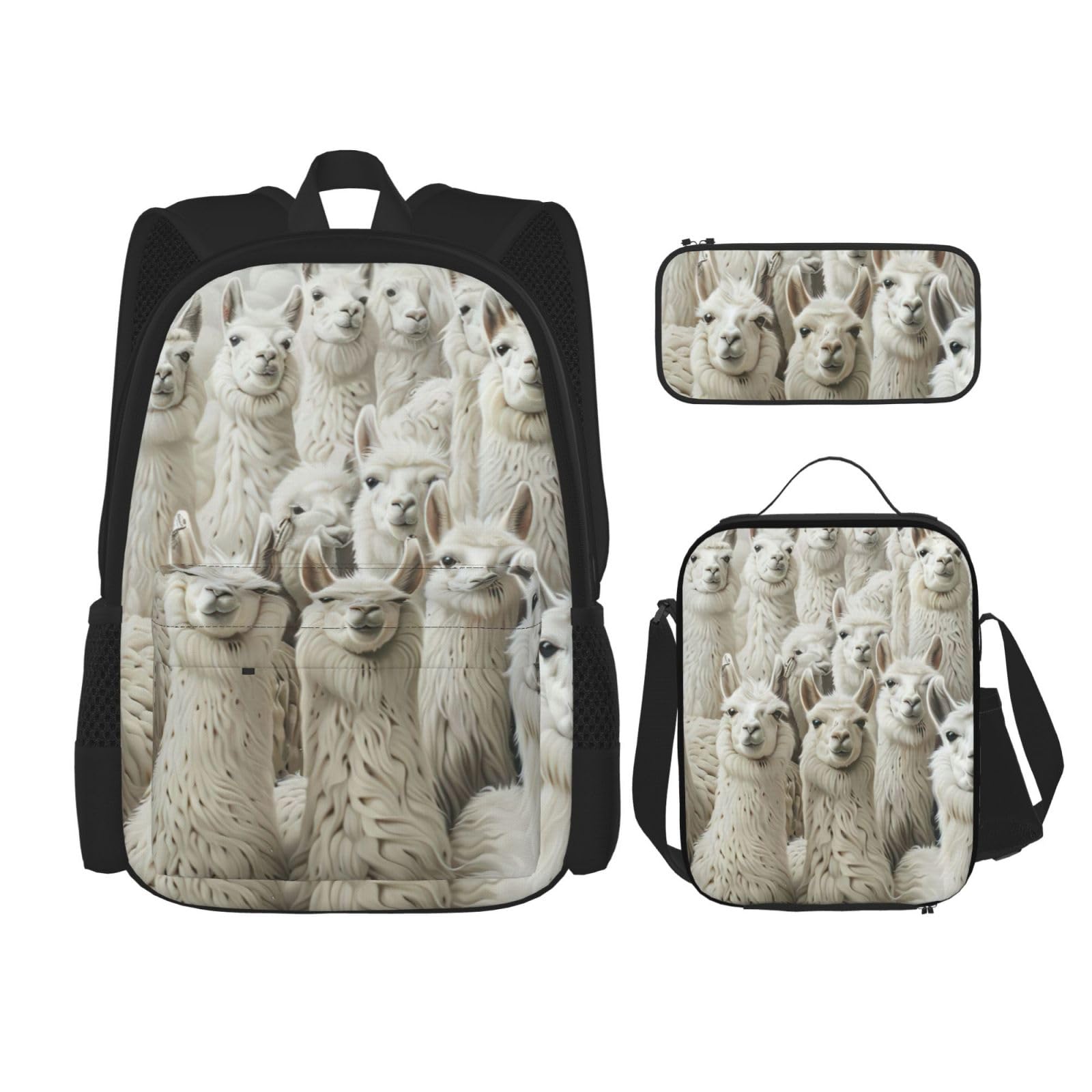 Zaino, borsa portapranzo, astuccio, set da 3 pezzi, per lavoro e
