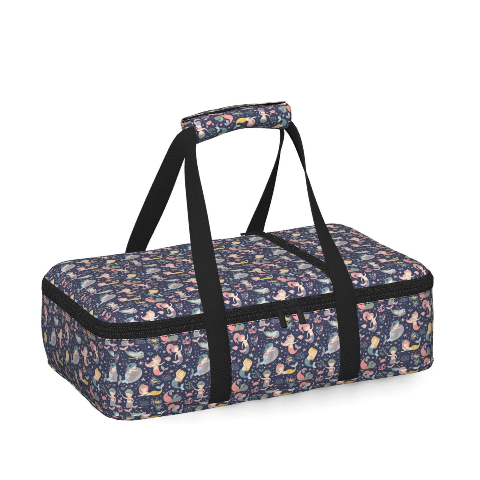 Mermaid In The Ocean Print Insulated Thermal Food Storage Bag Daily Reusable Picnic Tote Lunch Box Home