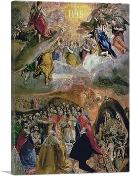 ARTCANVAS The Adoration of the Name of Jesus 1579 Canvas Art Print Stretched Framed Painting Picture Poster Giclee Wall Decor by El Greco - 40" x 26" 0.75" Deep