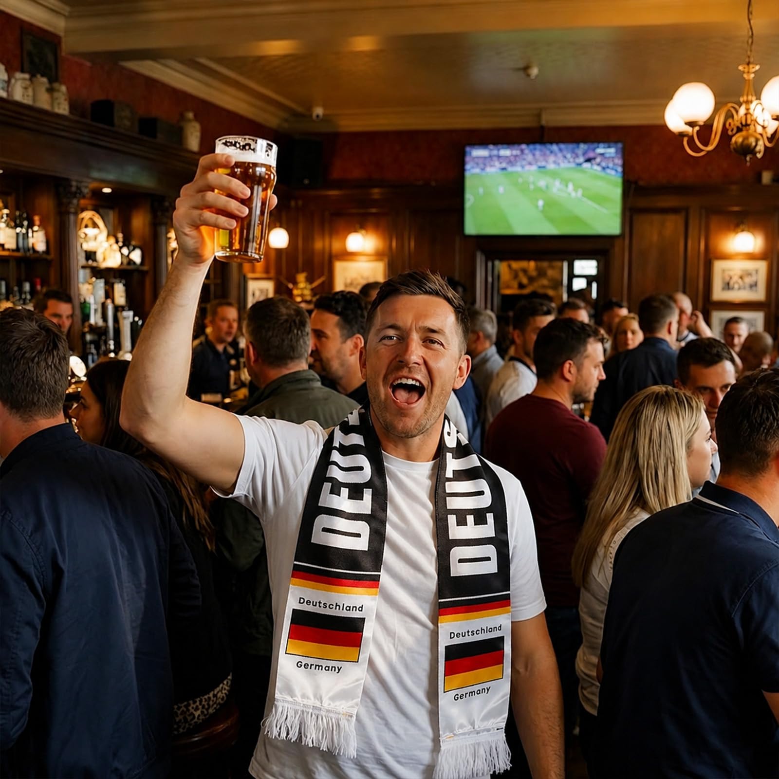 2 Stück Deutschland Fanschal 136x15cm - Fußball Schal Schwarz-Rot-Gold für Weltmeisterschaft EM Fanartikel - Hochwertiger Schal für Stadion, Public Viewing und Autokorso