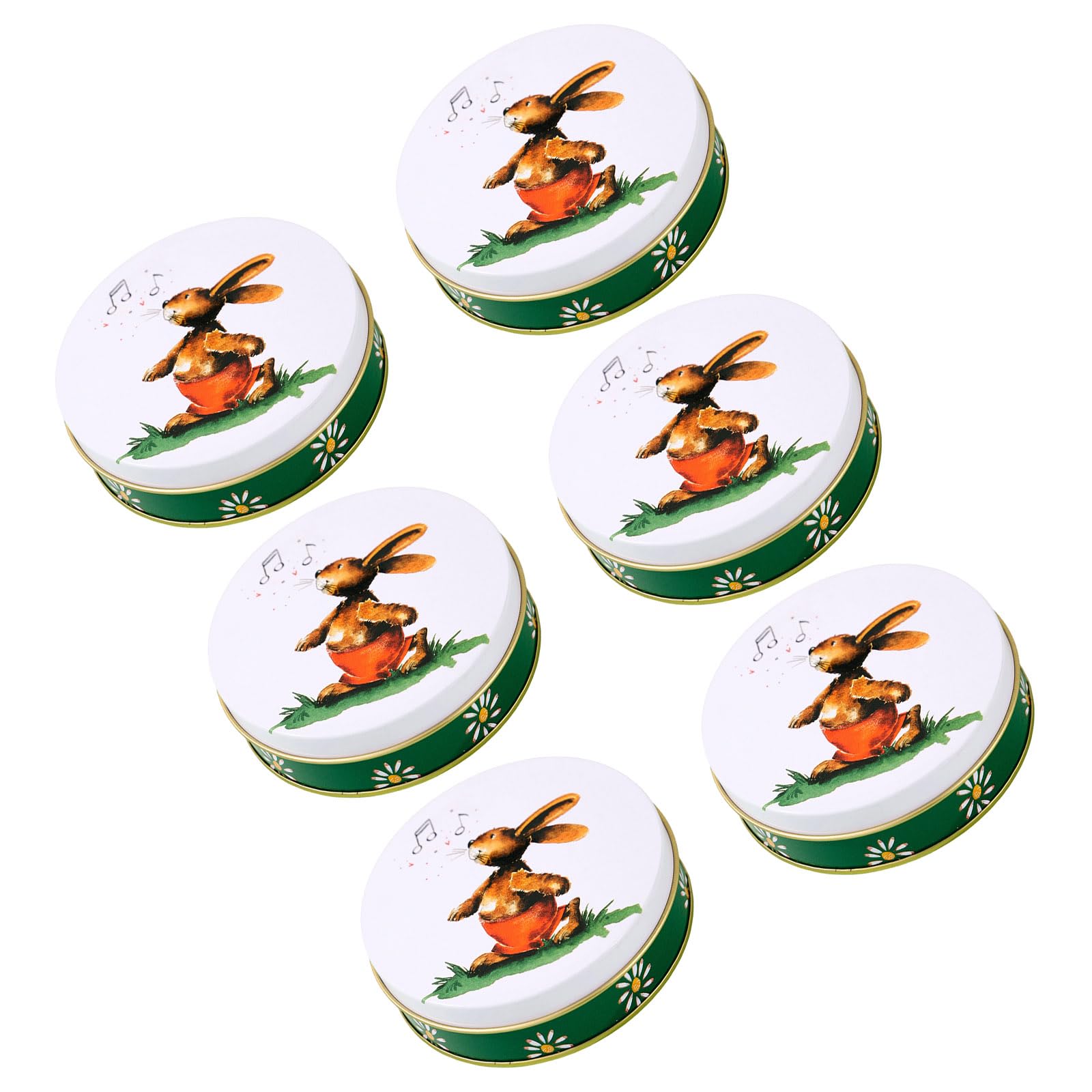 Tsophreniq Of 6 Creative Cartoon Rabbits Styles Metal Candy Boxes Easter Candy Holders for Party Gifts and Holiday Presents Recyclable Gift Packaging