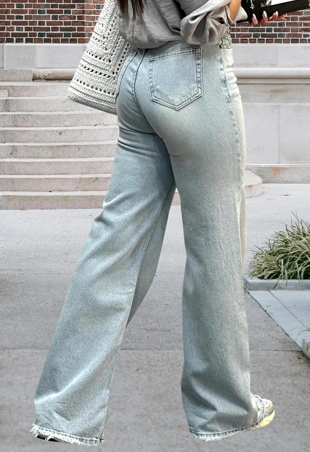 Women's Flare High Waisted Bell Bottom Wide Leg Jeans Stretch Classic Denim Pants - Image 3