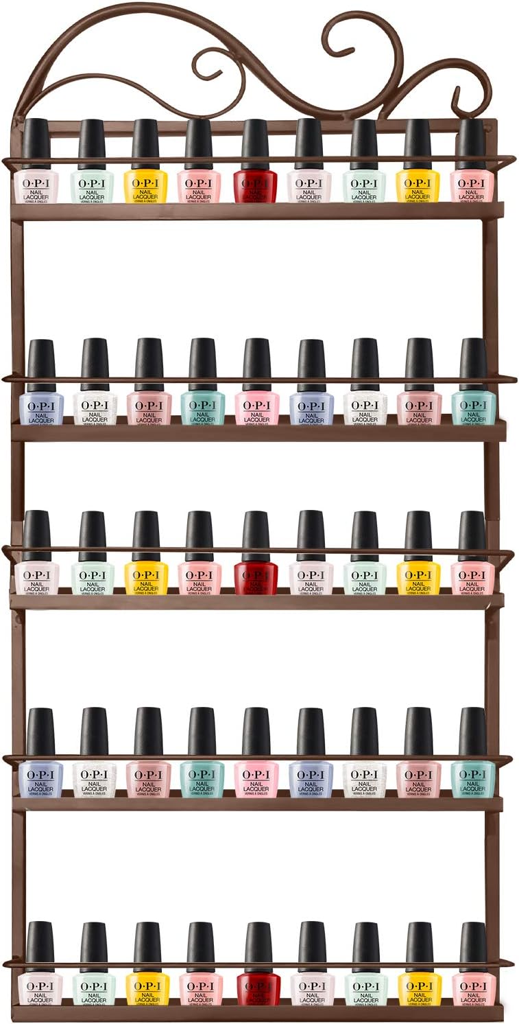 Erytlly 壁掛けネイルポリッシュラック アクリルネイルポリッシュディスプレイストレージラック マニキュアシェルフオーガナイザー サロンウォールディスプレイシェルフ ブラウン長方形 B07z4s7gmg Efp 調味料 スパイスラック 色 Brown Rectangle Nail Polish Rack