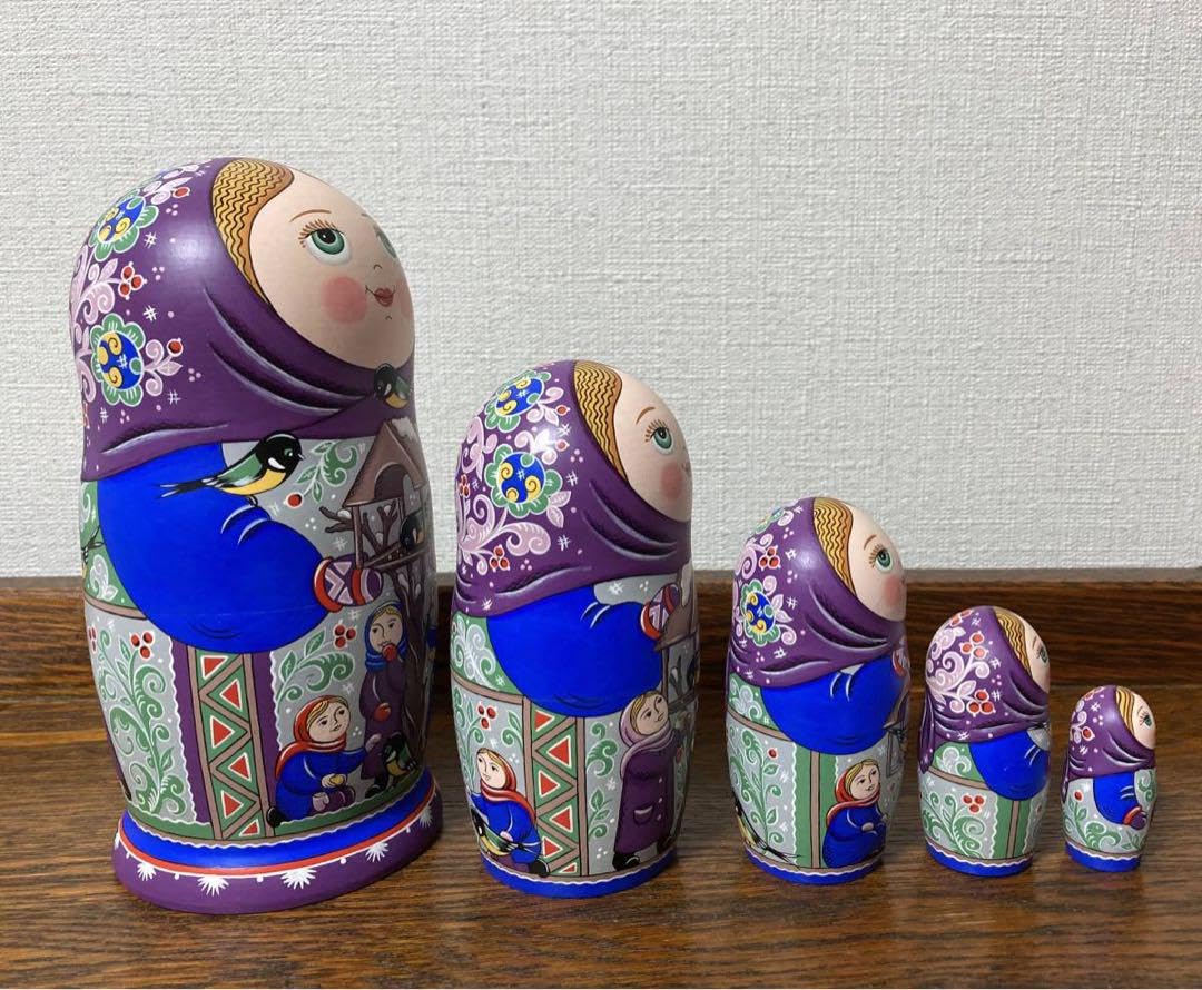 ロシア雑貨☆マトリョーシカ(7P)『ロシアの収穫祭』黄金の秋 オリガ