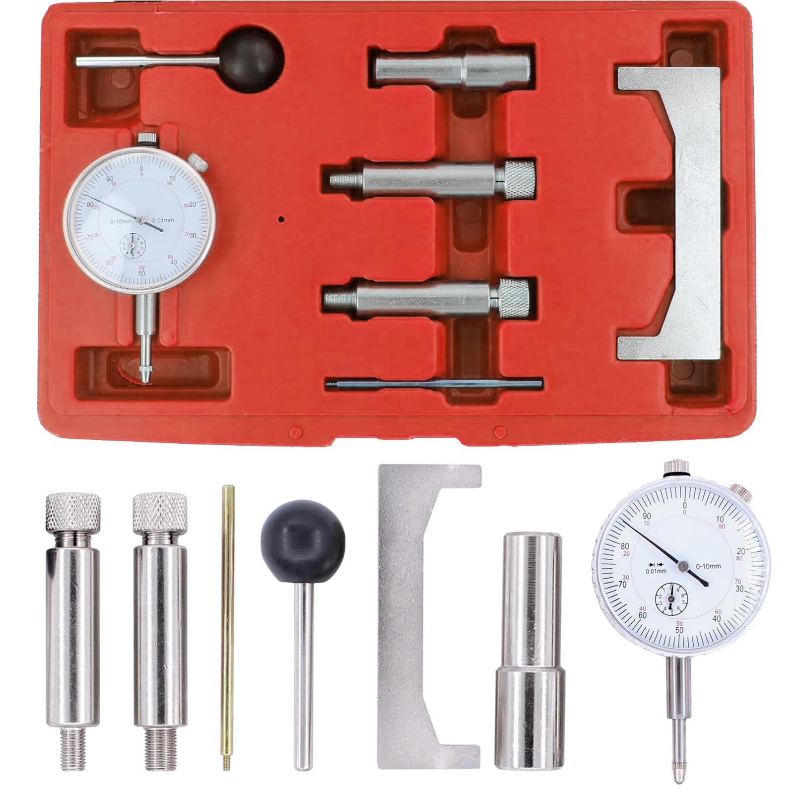 Outil de Réglage de la Pompe Injection, Outils Arbre à Cames Calage de la Pompe Injection Cadran de Réglage Statique Démarrage de la Pompe Diesel Kit Outils pour Transporter T4