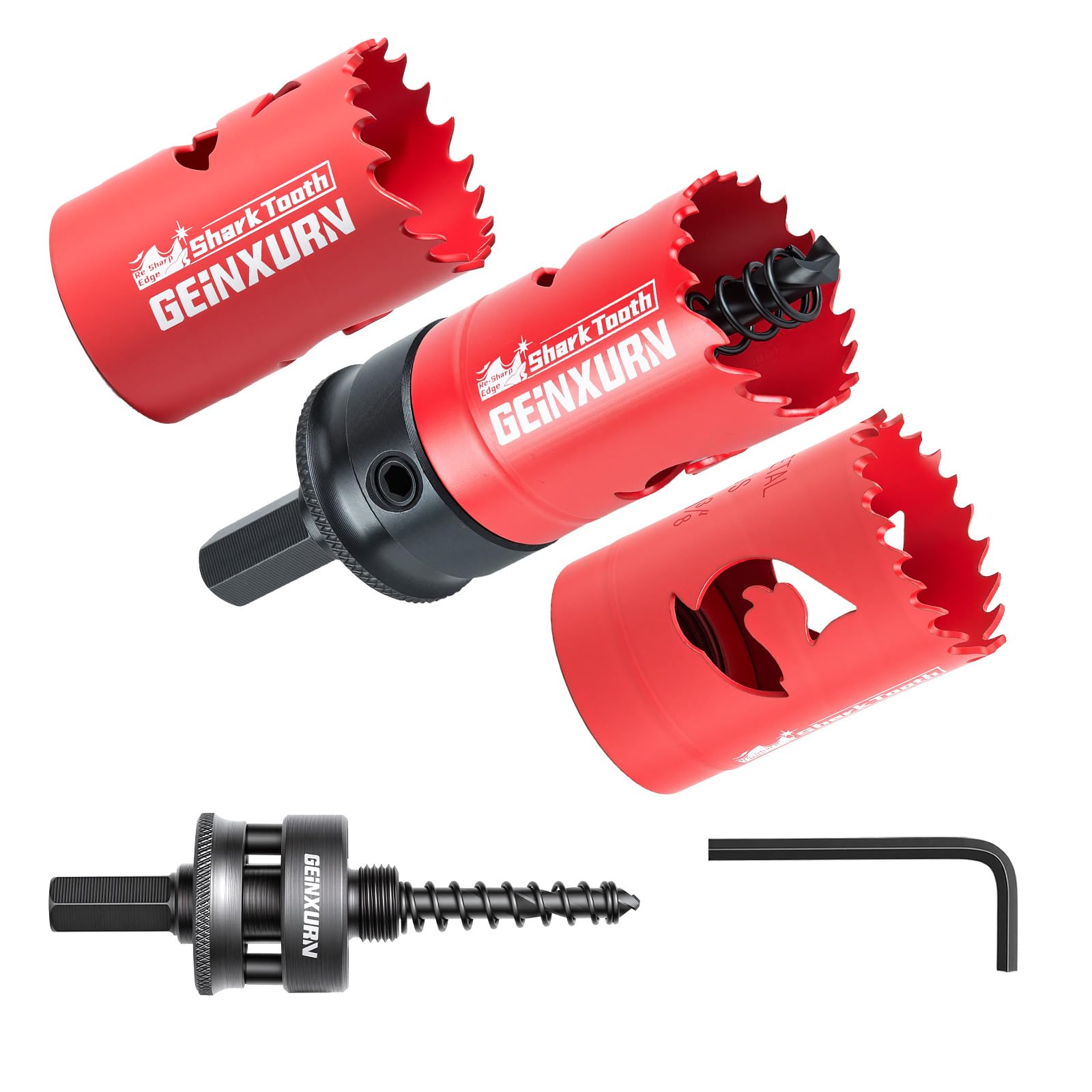 Geinxurn 2-1/2 in(64mm) Hole Saw Set, HSS Bi-Metal Hole Cutt -13