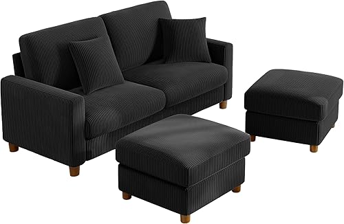 Miniatura 28 de Kidirect Sofá de Pana de 70 Pulgadas, Sofá Montaje Sin Herramientas, Sofás Cómodos para Sala de Estar Asientos Más Profundos de 21 Pulgadas, Sofás