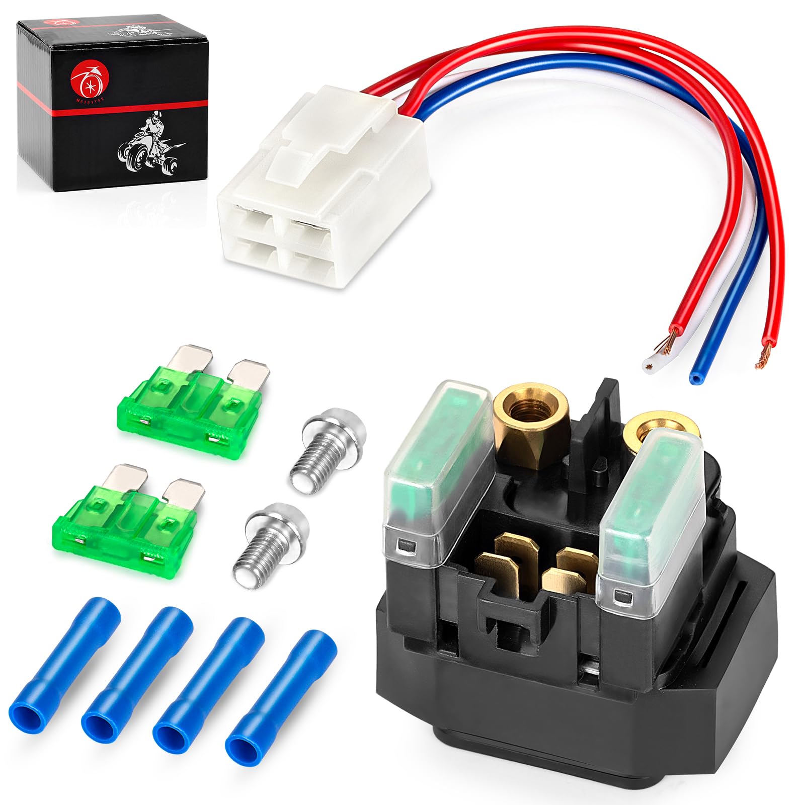 5HH-81940-02-00 Starter Solenoid Relay B-M Plug Compatible with Yamaha TTR90 TTR125 TTR230 FZ09 MT09 VMX1700 FJ09 Big Bear 250 400 Bruin 250 350