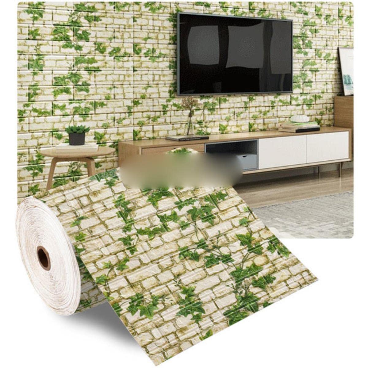 Naklejki ścienne 3D samoprzylepna pianka panele dekoracyjne wystrój domu salon dekoracja domu łazienka-06,70 cm x 5 m
