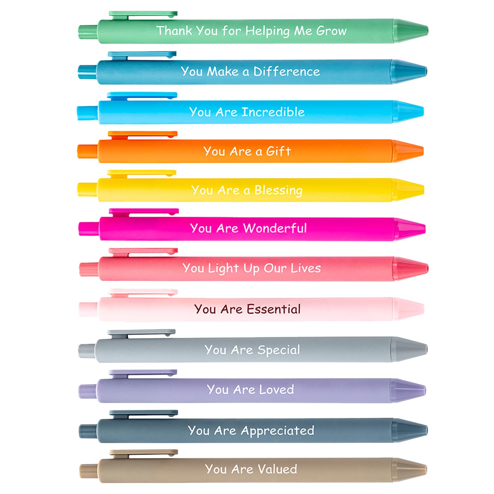 Twinsun Teacher Gifts,Teacher Appreciation Gift,12Pcs Thank You Teachers Ballpoint Pens for Kids Students Graduation Back to School Gratitude Supplies