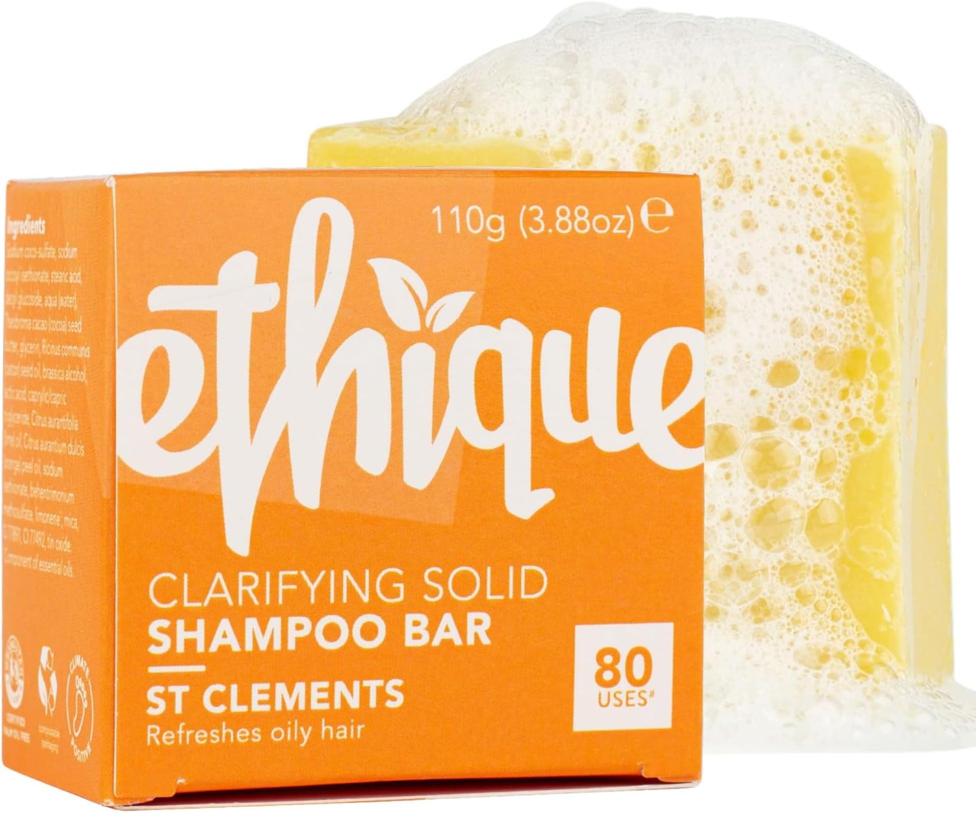 Ethique Eco-Friendly Solid Shampoo Bar for Oily Hair, St Clements 3.88 oz