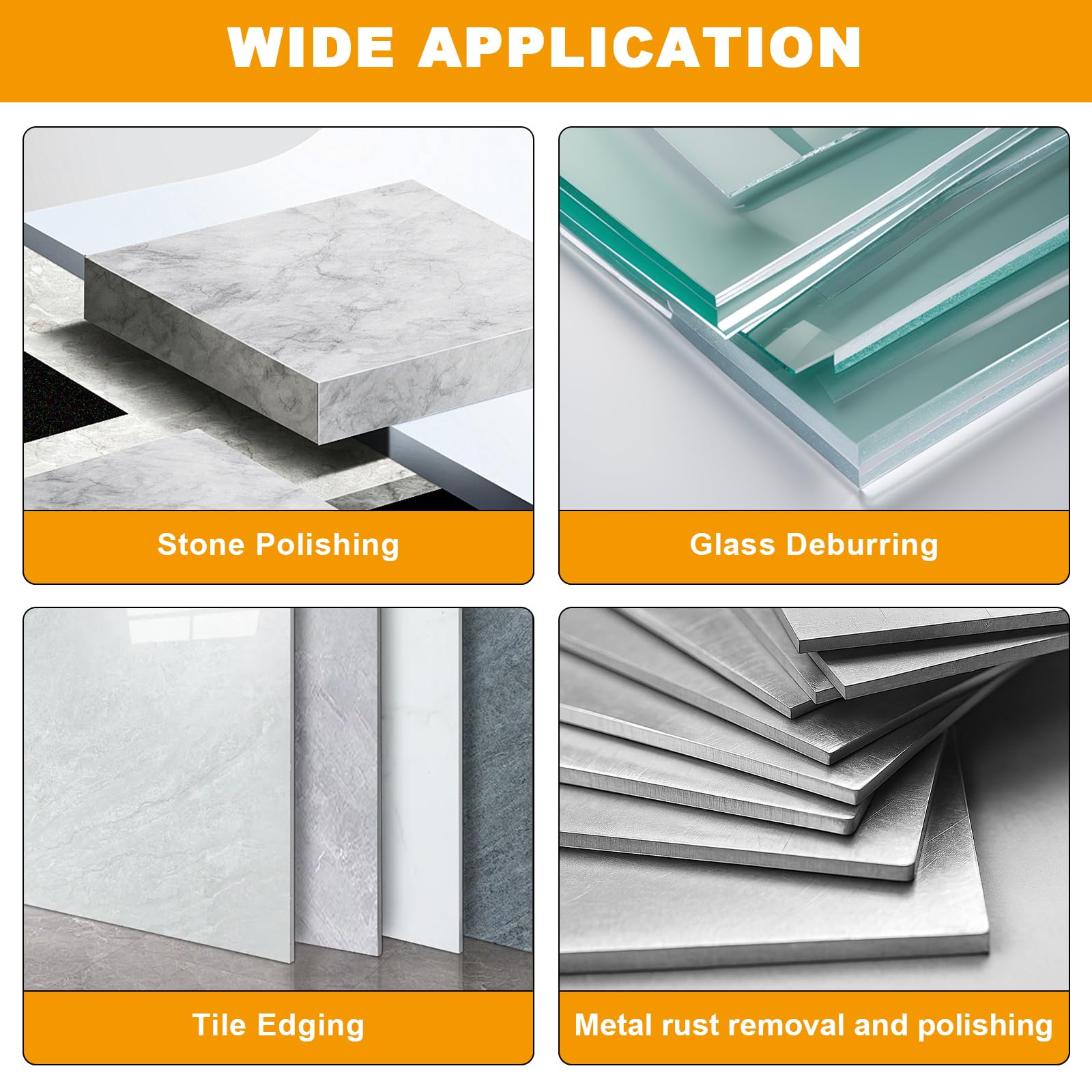 6 Pezzi Dischi Abrasivi Diamantati, per Levigare Piastrelle E Vetro, per Piastrelle In Pietra e Ceramica, Vetro, Levigatura e Rifinitura Con Diverse Grane, 60#, 100#, 200#, 400#, 600#, 1000#