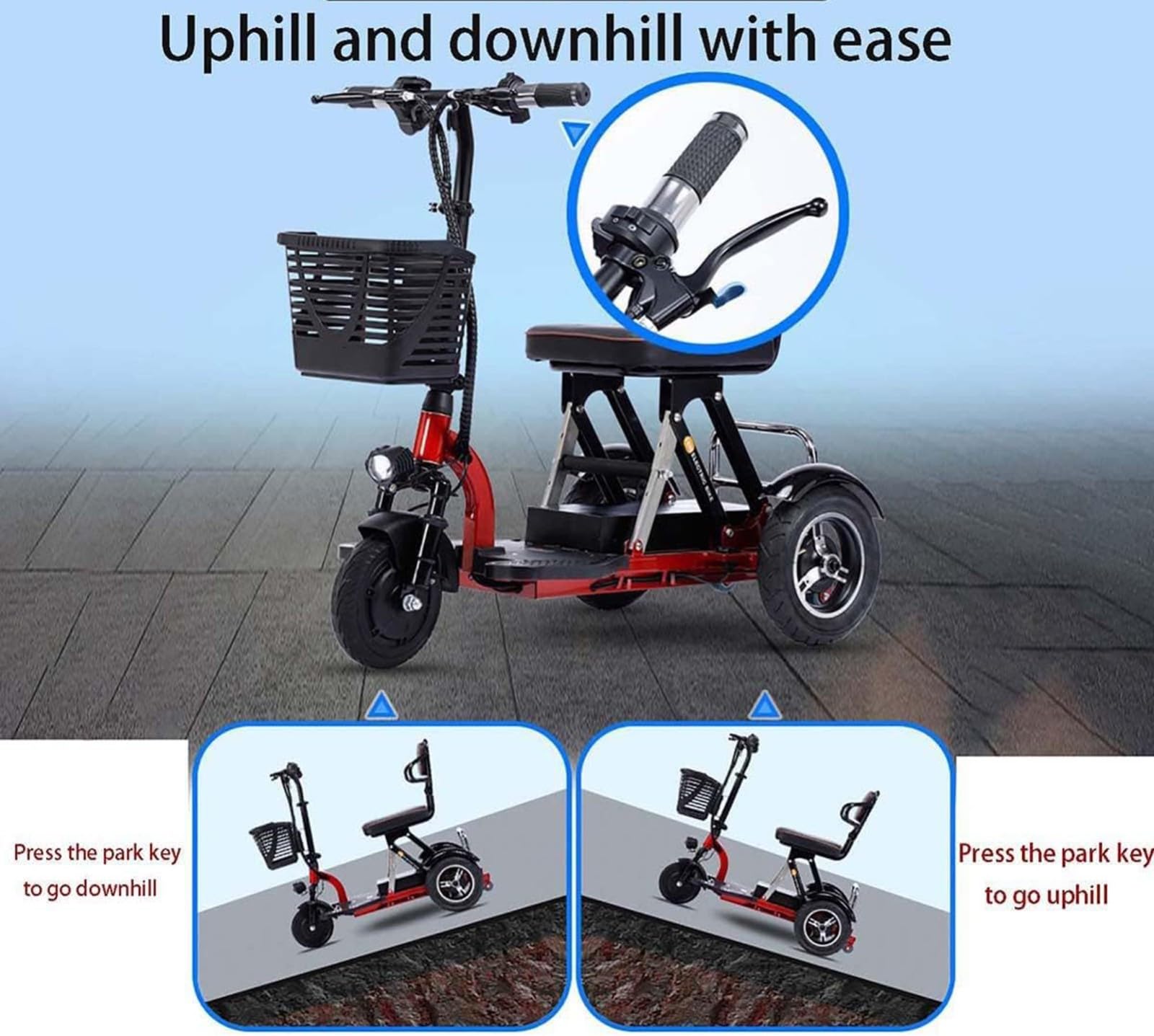 CE High Quality Adult Senior Disabled Handicap 3 Wheel Electric
