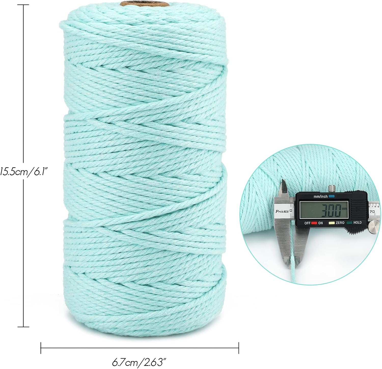 Blue String, 3MM Cotton Bakers Twine, 328 Feet Natural Cotton String for Crafts, Gift Wrapping Twine, Home Decor, Gift Packaging