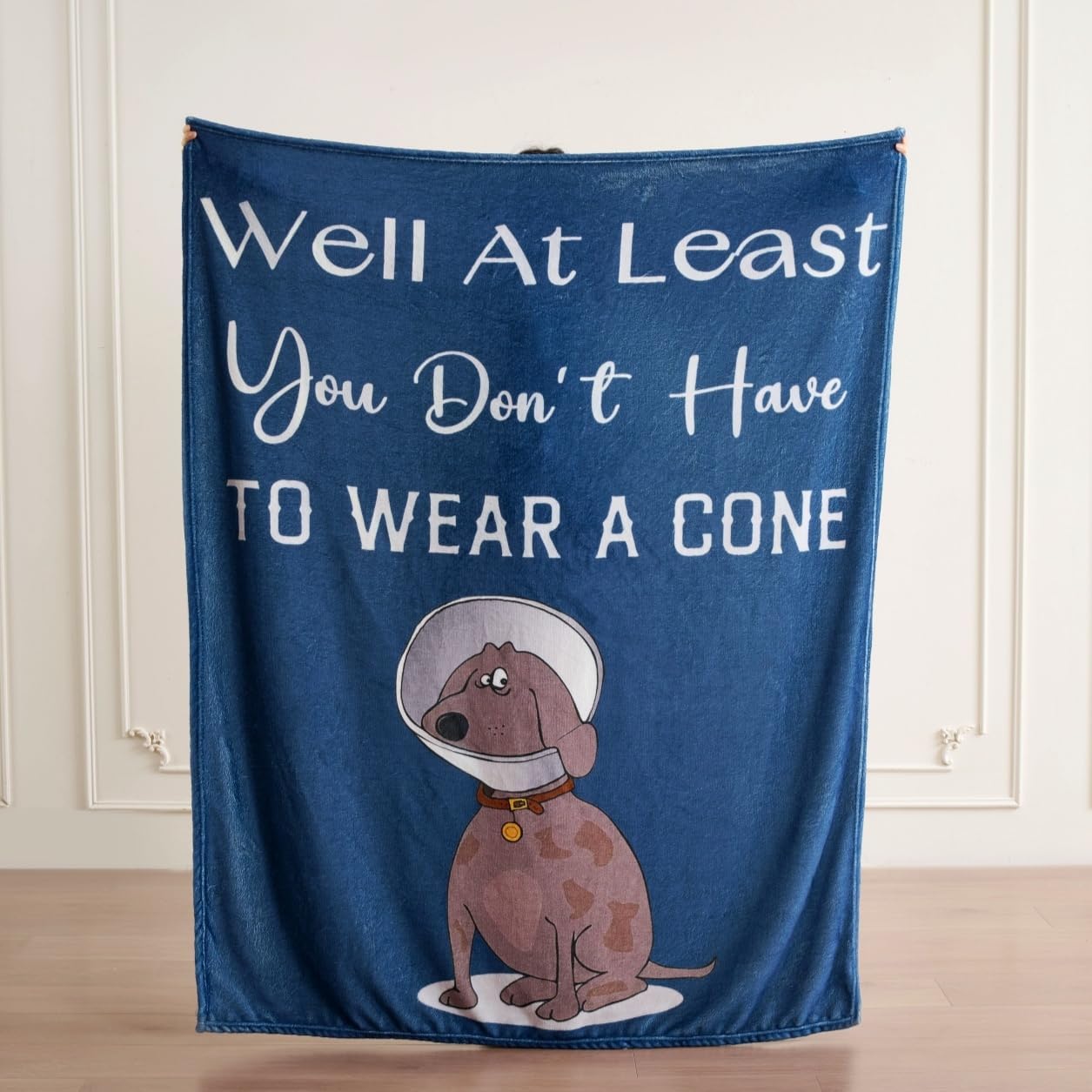 Thinking of You Gifts for Women Men – Get Well Blanket 50x60 Inch, Navy Flannel Com...