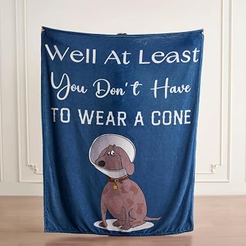 Thinking of You Gifts for Women Men Get Well Blanket 50x60 Inch, Navy Flannel Comfort Blanket, Sympathy Throw for After Surgery, Chemo, Illness, Recovery