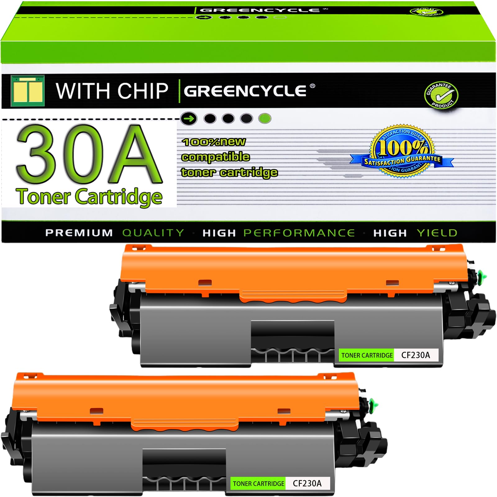 greencycle CF230A Toner Cartridge Replacement Compatible for HP 30A Black Toner Cartridge LaserJet Pro MFP M227fdw M227fdn M227sdn M203dn M203dw M203d