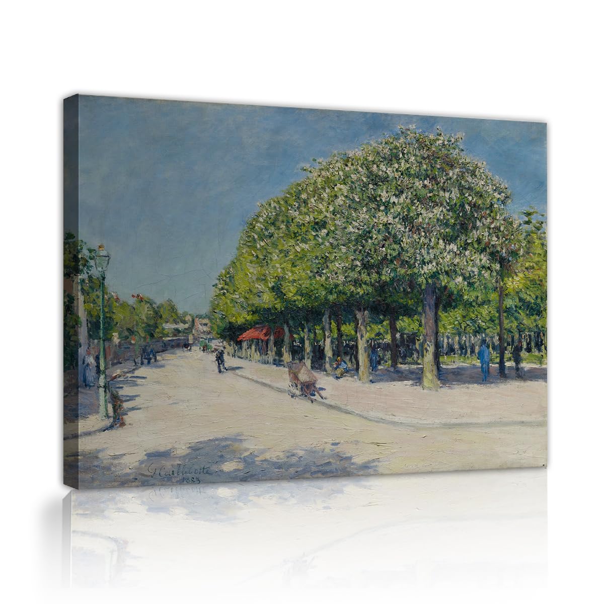 TOANGWALL Gustave Caillebotte Argenteuil Fete Foraine Canvas Wall Art House Impressionism Park Tree Framed Poster for Study Restaurant Decor 70x85cm
