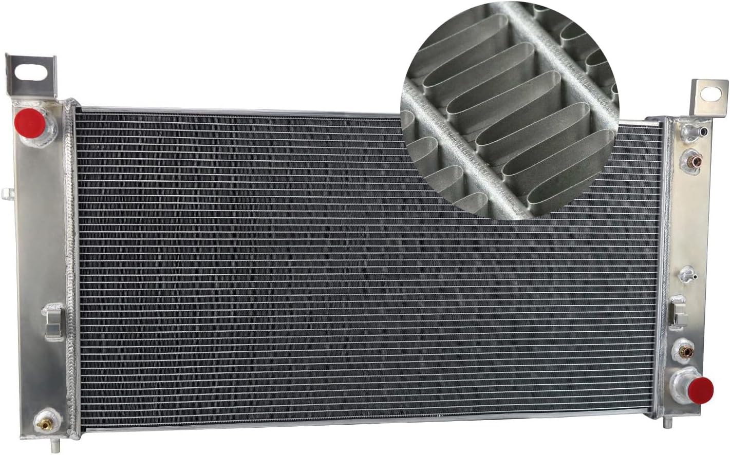 CU2423 34 Inch 4 Row Aluminum Radiators for 1999-2014 Cadillac Escalade, Chevy Sonora Tahoe Avalanche Cheyenne Suburban Silverado 1500 2500 3500, GMC Yukon XL, Radiator Radiador