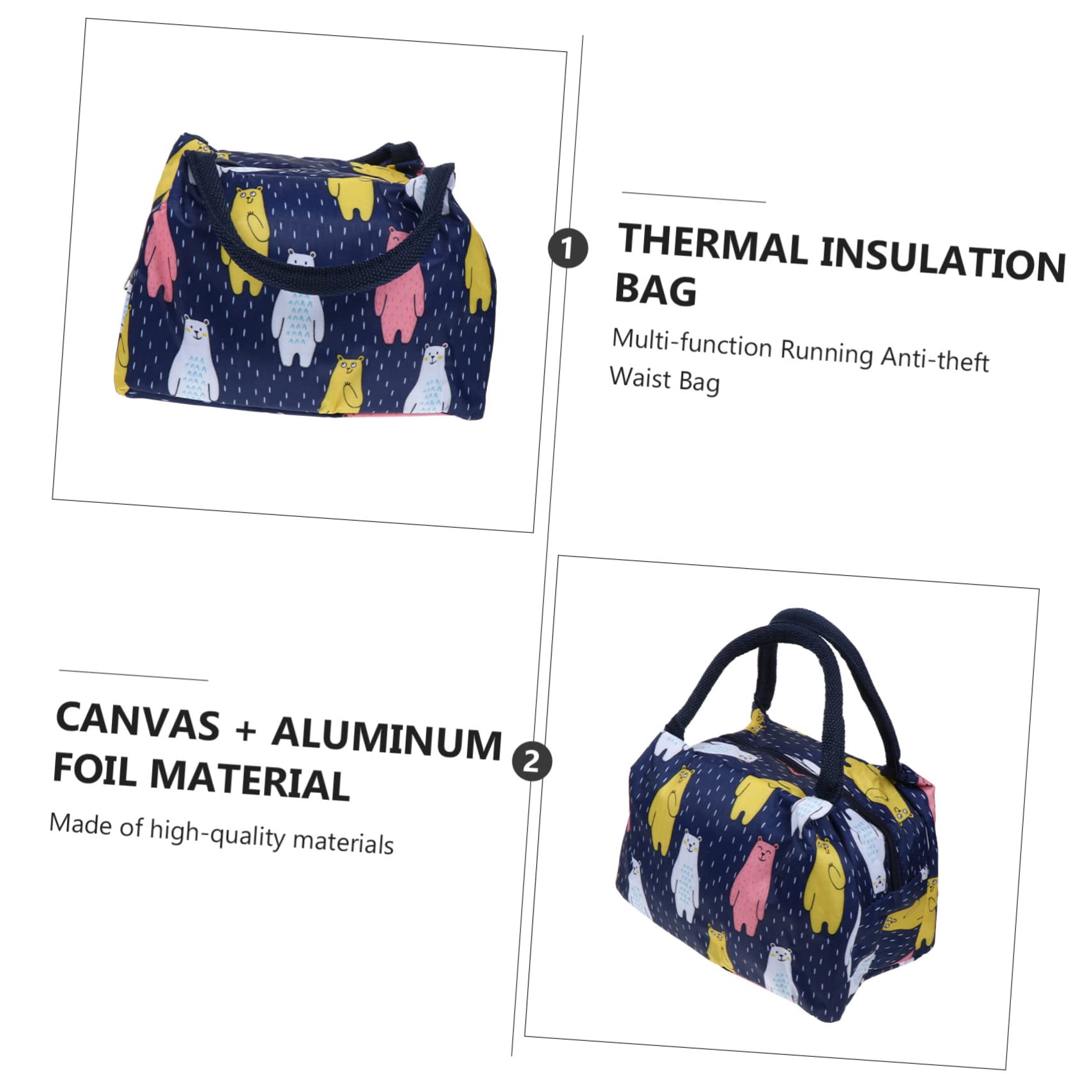 OUNONA Isolierte Kühltasche – 35x35x30 Cm, Wasserdicht, Mit Reißverschluss, Weiß Mit Goldenem Rand, Für Kuchen, Picknick & Catering