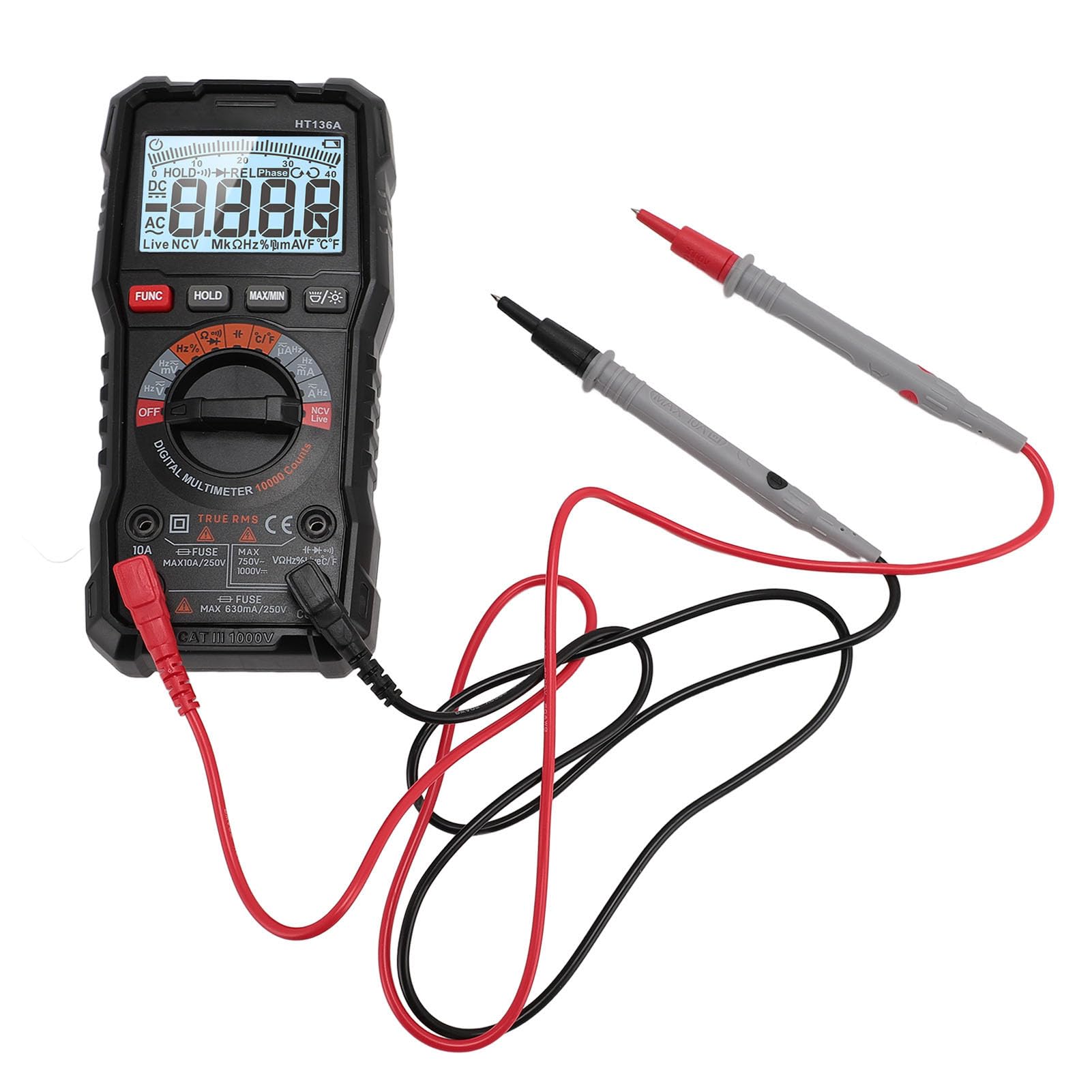 Digital Multimeter6000 Counts Display Voltmeter Amp Ohm Meter Multifunctional Tester for Home Appliance Auto Repair AC DC Current Frequency Test