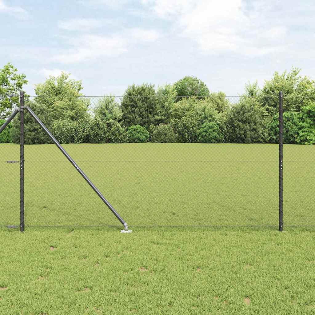 Genérico Poste de Valla Gris 10 x 1,4 m (Malla de 13 mm) Acero y PVC,Bricolaje,Vallas de jardín,Paneles de vallas-3353207